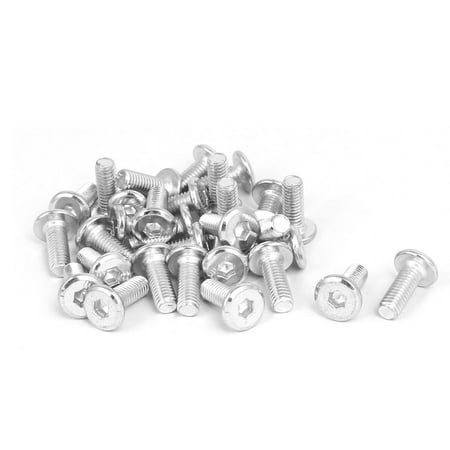 

Uxcell M6x15mm Metal White Zinc Plated Hex Socket Head Furniture Bolts Fastener (30-pack)