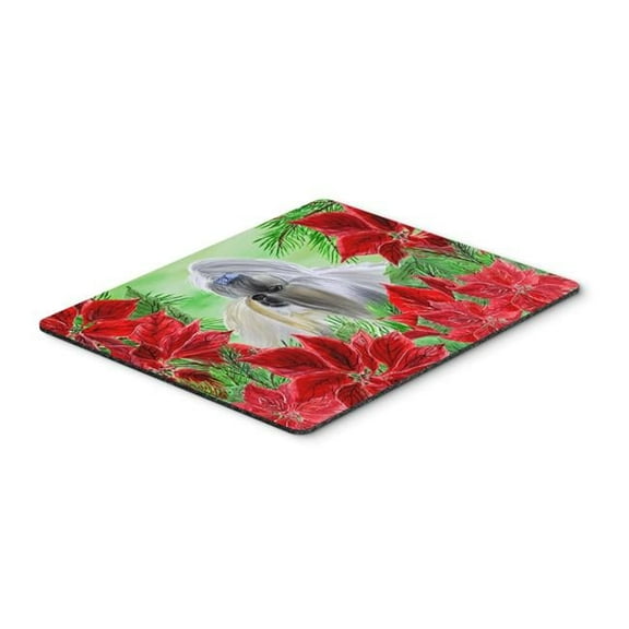 Shih Tzu Poinsettas Mouse Pad, Hot Pad or Trivet