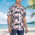 thumbnail image 5 of Balery Lilies Flowers Print Men's Hawaiian Shirts Short Sleeve Beach Shirt Relaxed Fit Vacation Button Down Shirts-XX-Large, 5 of 9
