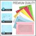thumbnail image 6 of 6 Pcs Colorful Oxford Pencil Pouches for 3 Ring Binder, 9.8" x 7.1" Binder Pockets with Clear Visible Window, 3 Reinforced Grommets (6 Colors), 6 of 12