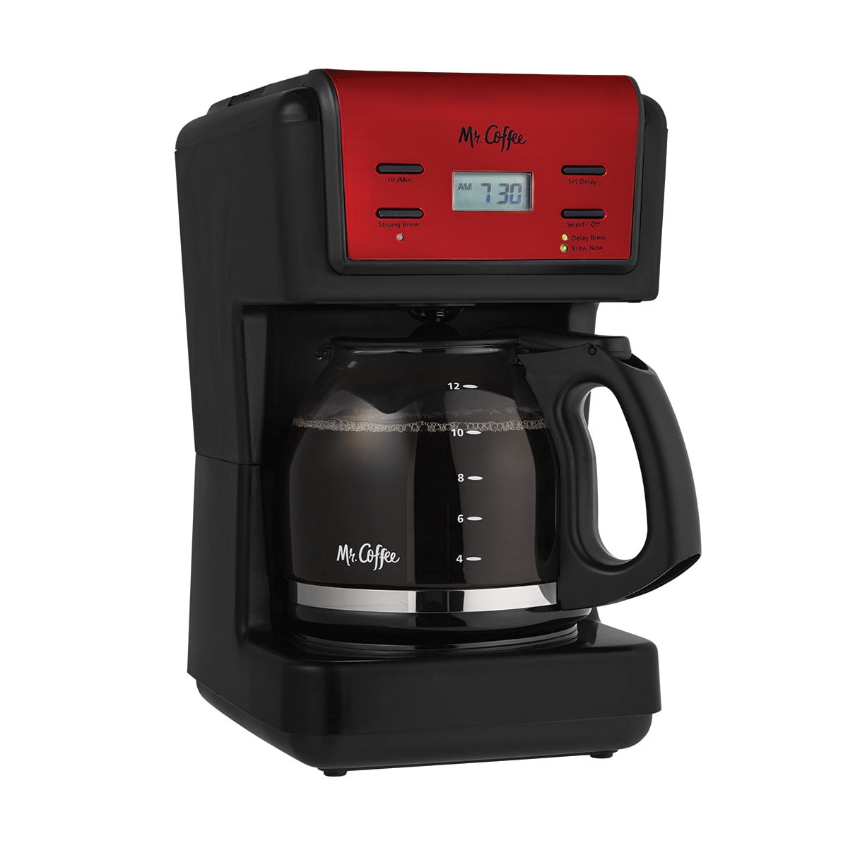 Red 12 Cup Drip Coffee Maker Programmable Brew Restaurant Pot Machine Automatic 