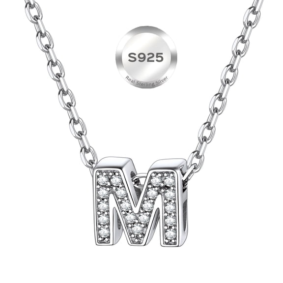 ChicSilver Heart Necklace Sterling Silver Tiny Initial Pendant Choker Necklaces for Women Dainty CZ Letter Name A-Z Capital Necklace Jewelry Gifts for Her