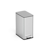 2.6 Gallon Trash Can, Slim Step On Bathroom Trash Can, Stainless Steel