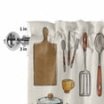 thumbnail image 4 of Kitchenware Rod Pocket Curtain Valance, Vintage Kitchen Cooking Tool Retro Beige Farmhouse Window Valance for Living Room, Bedroom, Kitchen 60"W x 18"L, 4 of 9