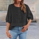 thumbnail image 1 of TaTaai Women's Casual Top / Vintage Embroidered Round Neck Short Sleeve Shirt / Loose Fit Cotton Linen Blend T-Shirt Gift, 1 of 6