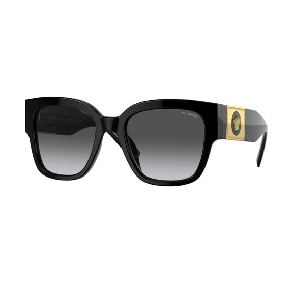 Versace VE 4437U Plastic Womens Square Polarized Sunglasses Black 54mm Adult