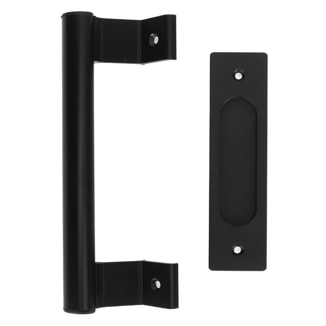 Manija De Puerta Corredera, Manija Negra De Fácil Instalación, Placa Trasera Plana, Manija De Puerta Corrediza De aleación De Aluminio Para Puertas