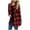 Wine, variant on Fall Jackets Long Sleeve Plaid Cardigan Fall Fashion Checkered Coat Soft Stretchy With Pockets Polyester & Spandex 1Pc Outerwear Jacket 2Xl Jackets For Women 2025