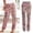 Pink, variant on Women's Boho Floral Print Jogger Pants, High Waist Drawstring Beach Trousers with Pockets, Lightweight Casual Summer Pants, 5 Colors, Sizes S-XXL