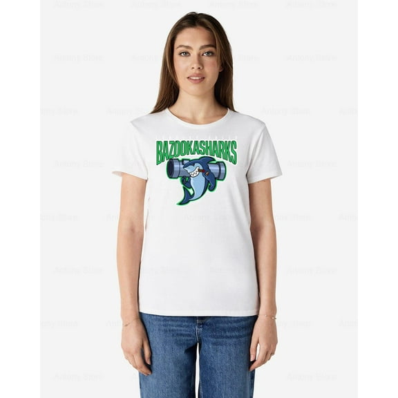 American Dad Bazooka Sharks Funny Cartoon TV Show T-shirt up to size 5XL.