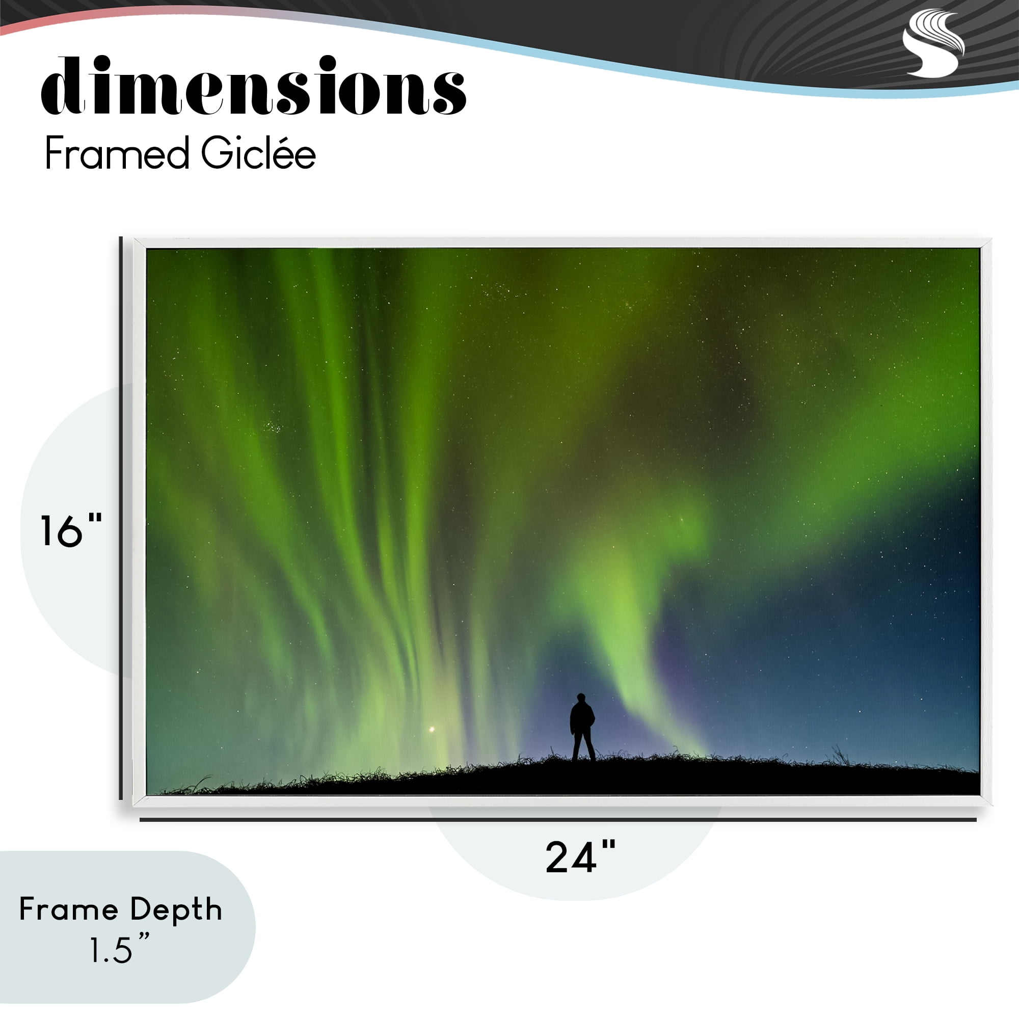 Stupell Industries Envelop Northern Lights Silhouette White Framed Giclee Art, design by Shelley Carlisle
