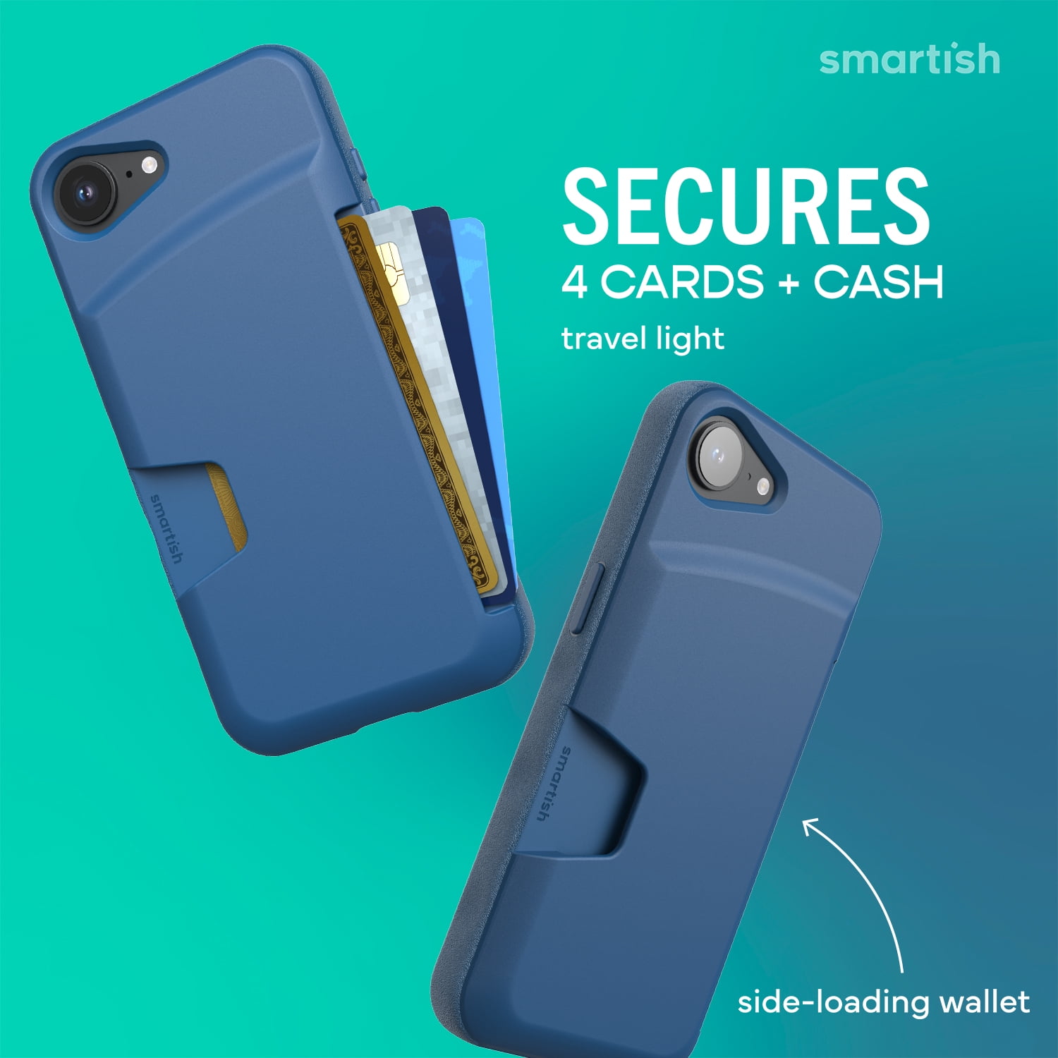 Smartish iPhone 17e/16e Wallet Case - Wallet Slayer Vol 1 - Slim Card Holder - Blue