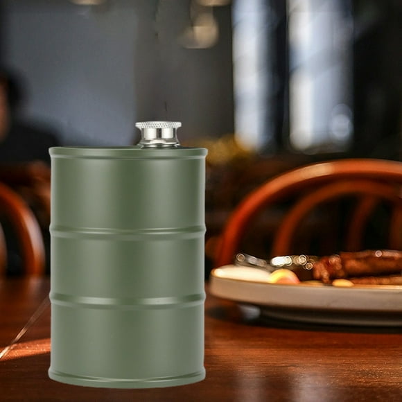 Decantador de vino, mini decantador de barril de 750 ml de capacidad, diseño cilíndrico de acero inoxidable con tapa a prueba de fugas para mayor portabilidad, compacto y duradero para