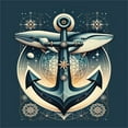 thumbnail image 3 of Ambesonne Nautical Duvet Cover Set, Anchor with Whales Compass, Twin, Petrol Blue Beige, 3 of 3