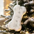 thumbnail image 2 of Snowy White Plush Pet Dog Christmas Stocking, Silver Snowflake Sequin Dog Christmas Stockings Large Bone Shape Faux Fur, Hanging Christmas Holiday Season Party Decor for Pets Dogs, 16in, 2 of 6