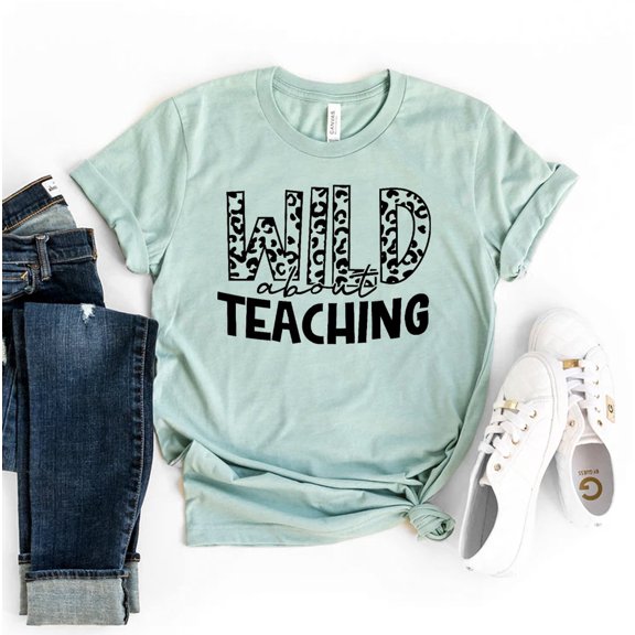 Wild About Teacher T-shirt Bookaholic Tee Leopard Gift Kindergarten Shirt Back To School Top Book Life Aeading Bookworm Lover Librarian Shirts Bookworms