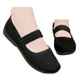 thumbnail image 3 of Women's Mary Jane Ballet Flats Round Toe Knit Walking Dressy Office Slip-on Shoes with Strap, 3 of 9