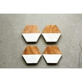 thumbnail image 5 of Creative Co-Op Marble and Natural Mango Wood Coasters (Set of 4), Hexagon, Multicolored, 5 of 5