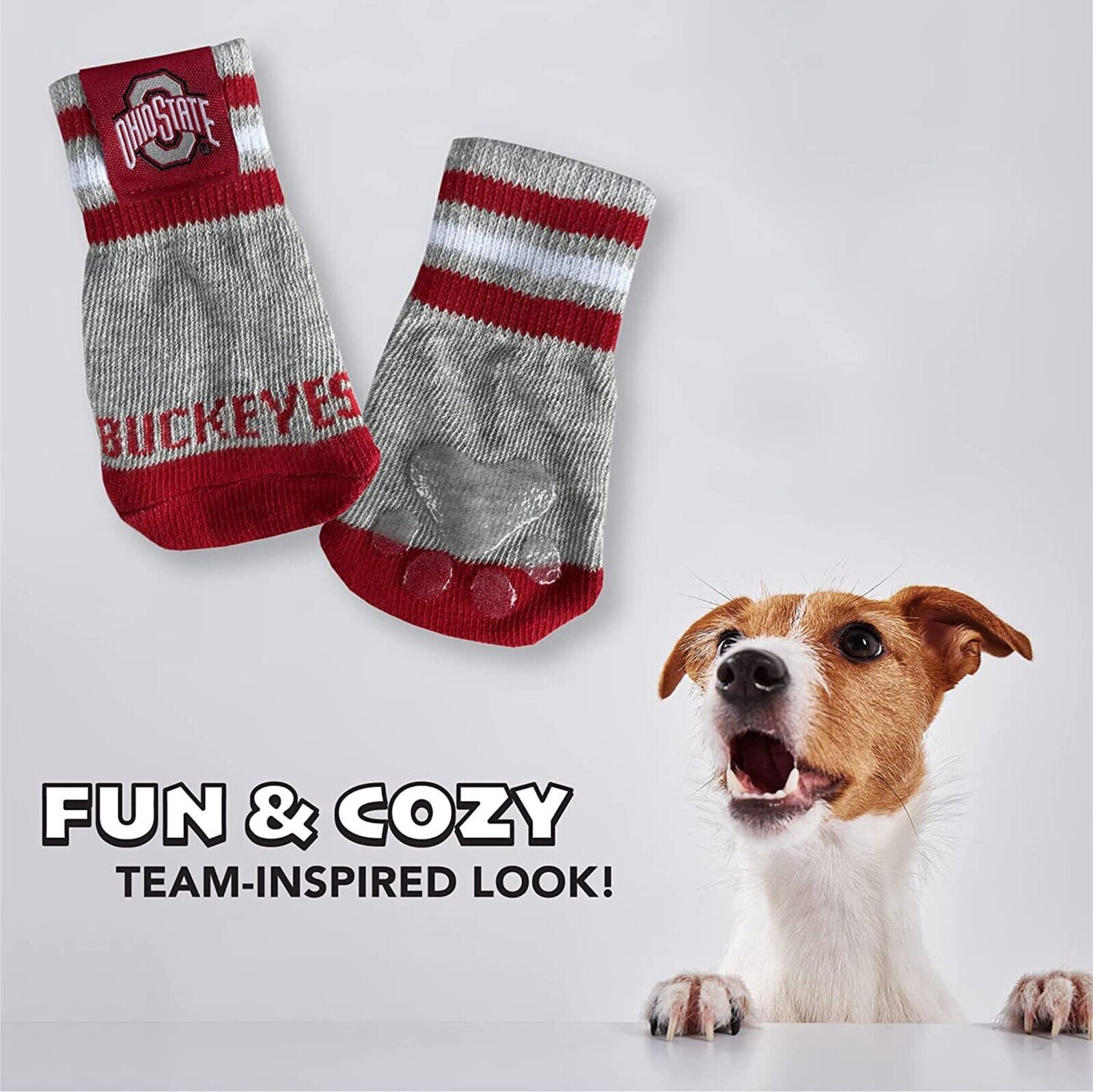 NCAA Anti Slip Dog Socks with Elastic Ribbed Top Indoor/Outdoor Paw Protection