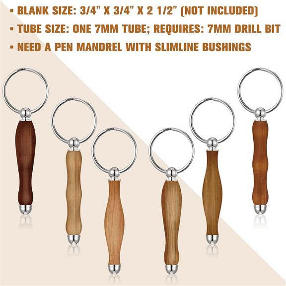 12pcs WoodTurning Keychain Kit Wood Turning Accessories Mandrel Wood Turning Keychain for Woodworking Gift A,12 Pieces Woodworking Turn Keychain Kits,Black