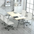 thumbnail image 4 of Alden Design Modern Adjustable Armless Faux Leather Swivel Office Chair, White, 4 of 9