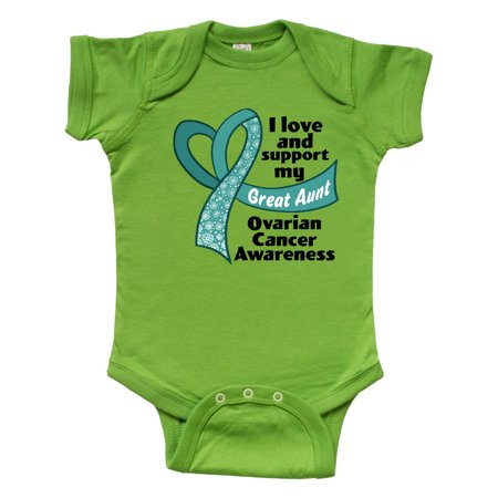 

Inktastic Ovarian Cancer Awareness I Love and Support My Great Aunt Gift Baby Boy or Baby Girl Bodysuit