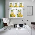 thumbnail image 5 of Summer Yellow Lemon Kitchen Curtains Valances and Tiers Set of 3 Fruit in Bottle Watercolor Texture Tier Curtains and Valance with Rod Pocket for Small Windows, 27.5"x24", 5 of 9