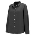 thumbnail image 5 of Ruyang Women's Single Pleated Lapel Shirt Independent Station Explosion Women's Solid Color European And American Sleeve Top Quarter Length Sleeve Shirts Women, 5 of 9