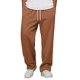 thumbnail image 4 of Men's Baggy Sweatpants Athletic Loose Wide Leg Elastic Waist Lounge Relaxed Open Bottom Joggers Pants with Pockets Brown 2XL, 4 of 7