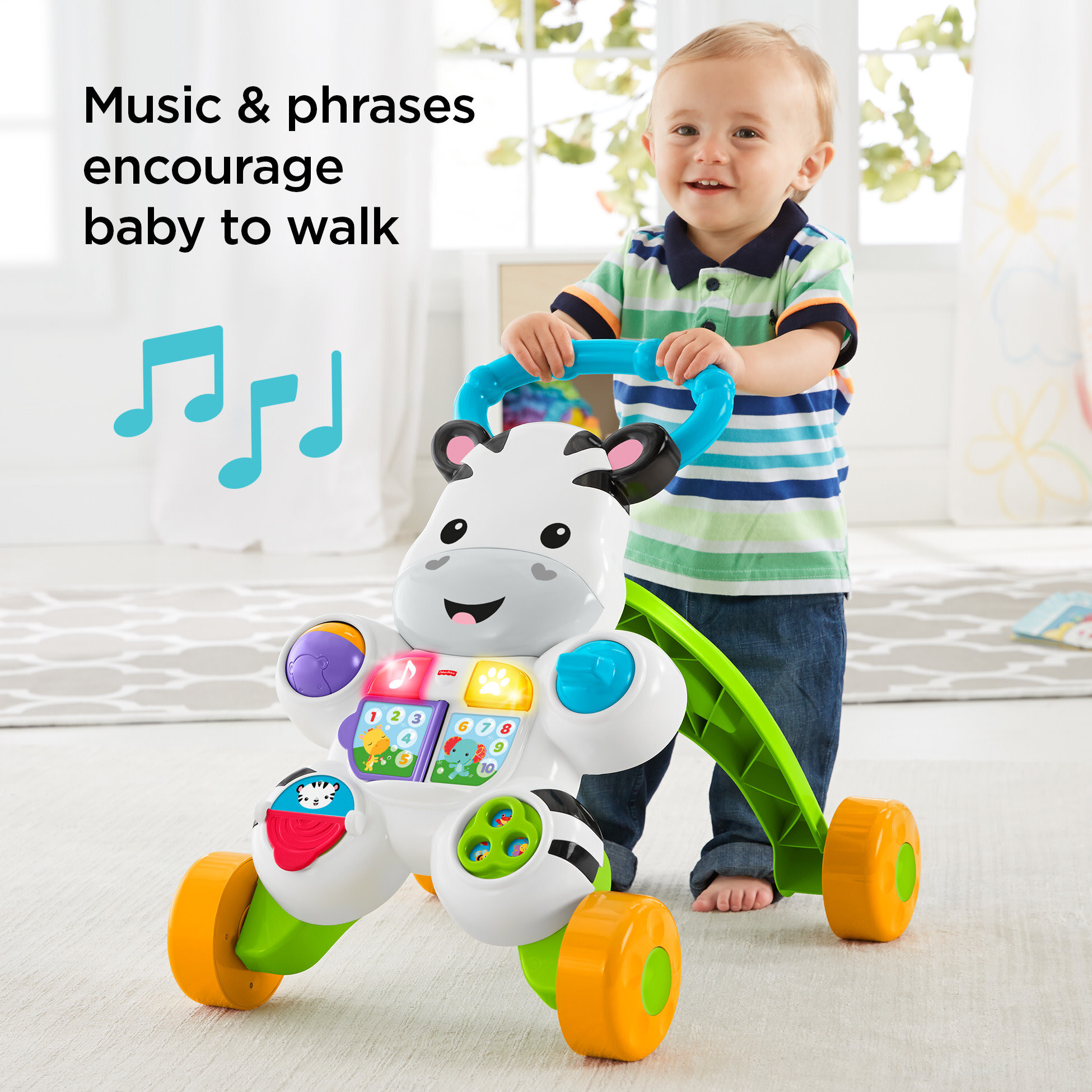 Fisher-Price Learn with Me Zebra Walker Baby & Toddler Learning Toy with Music & Lights - image 4 of 9