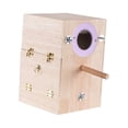 thumbnail image 1 of Caja nido para loros, casita para pájaros, jaula para periquitos, caja de madera para cría y apareamiento de canarios. Colgando a la izquierda, 1 of 9