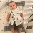 thumbnail image 5 of PatPat 2pcs Baby Boys Cactus Short Sleeve Summer Outfits Set,Lapel Button up T-Shirt Tops Elastic Waistband Shorts Set Toddler Clothes Set Beachwear,0-3T, 5 of 6