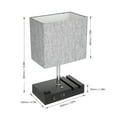 thumbnail image 6 of Touch Control Table Lamp with 2 USB Charging Ports, 1 AC Outlets and 2 Phone Stands, Modern USB Desk Lamp with Black Wooden Base and Grey Shade Suitable for Bedroom, Living Room, 6 of 7