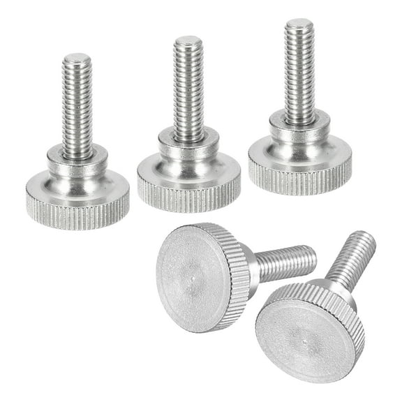M6x20mm Knurled Thumb Screws, 5 Pack 304 Stainless Steel Flat Knurled Thumb Screws