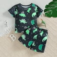 thumbnail image 4 of WEAIXIMIUNG Toddler Suit for Boys 4T Toddler Girls Summer Short Sleeve Pattern Tops and Shorts 2Pcs Outfits Clothes Set for Children Clothes, 4 of 7