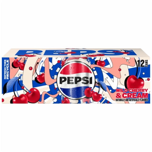 Pepsi Wild Cherry & Cream Soda Cans 12 pk / 12 fl oz - Pack of 2