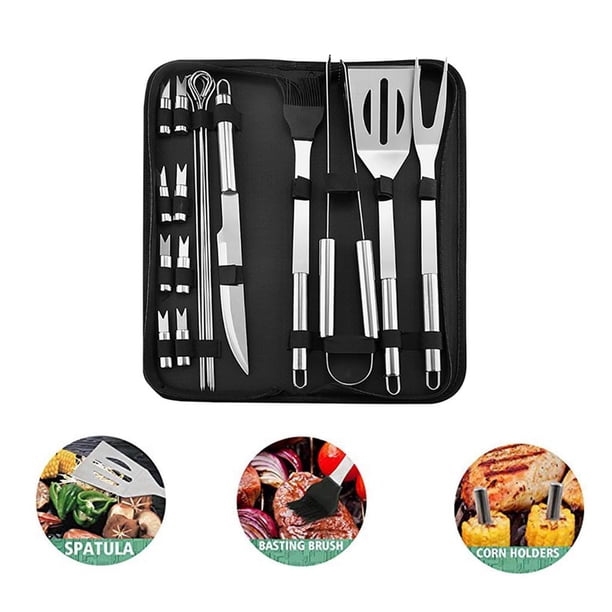 Juego De Herramientas Para Parrilla De Barbacoa Con Cepillo Para Parrilla, Pala, Tenedor, Palo Y Bolsa De Almacenamiento Kearding HA014788-00