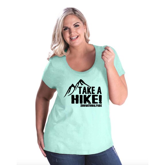 NIB - Women's Plus Size Curvy T-Shirt - Zion Park Take a Hike