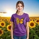 thumbnail image 3 of Blusa con Estampado de Mariposa y Girasoles – Diseño Único y Significativo Color Morado Talla Extra Grande Marca Emil SaEs, 3 of 4