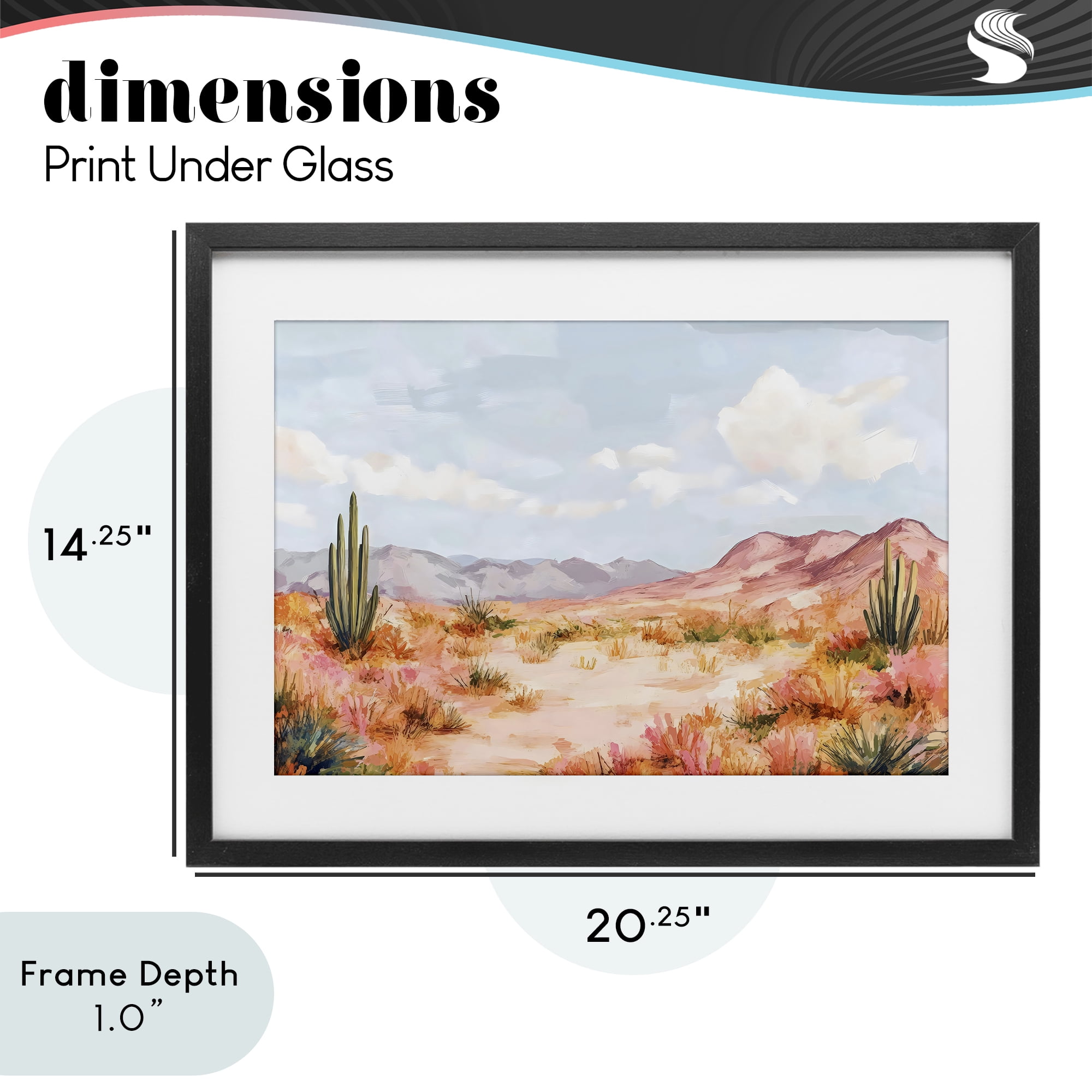 Stupell Industries Pastel Desert Dream Sunset Black Framed Print Under Glass, design by Creative Studio