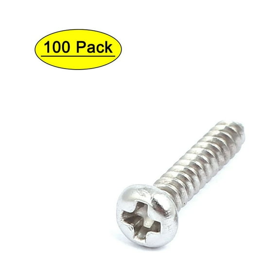 M3x16mm 304 Stainless Steel  Drive Pan Head Self Tapping Screws 100pcs