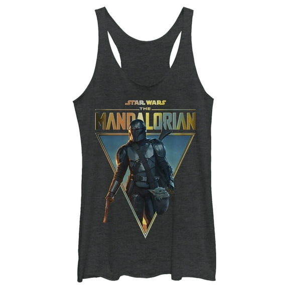 Women's Star Wars: The Mandalorian Clan of Two Racerback Tank Top Black Heather Large