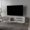 White Particle Board 50-59 inches 50-59 inches, variant on JUYG White TV Stand, 1 Door, Open Storage, Multistorage