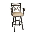 thumbnail image 2 of Tempo Furniture Rebecca Swivel 30" Barstool w/ Arms Sun Bronze Powder Coat Finish & Beige Polyurethane by Furnish Theory, 2 of 5
