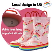 Bocca Kids Rain Boots Rainbow Cloud Rain Boots For Girls with Handles 11M