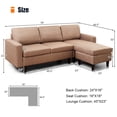 thumbnail image 2 of Gymax Canapé Sectionnel Convertible en Forme de L avec Coussin Café, 2 of 10