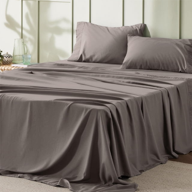 Juego de sábanas Bedsure Queen Size, 4 piezas, poliéster, color topo