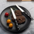 thumbnail image 2 of Alata 8-Piece Steak Knives Set with Block, 4.7 Inch with Serrated Edge Razor-Sharp Dinner Knives, Full-Tang Construction, Dishwasher Safe, 2 of 7