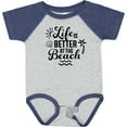 thumbnail image 3 of Inktastic Life is Better at the Beach with Sunshine Seashell and Palm Trees Boys or Girls Baby Bodysuit, 3 of 5