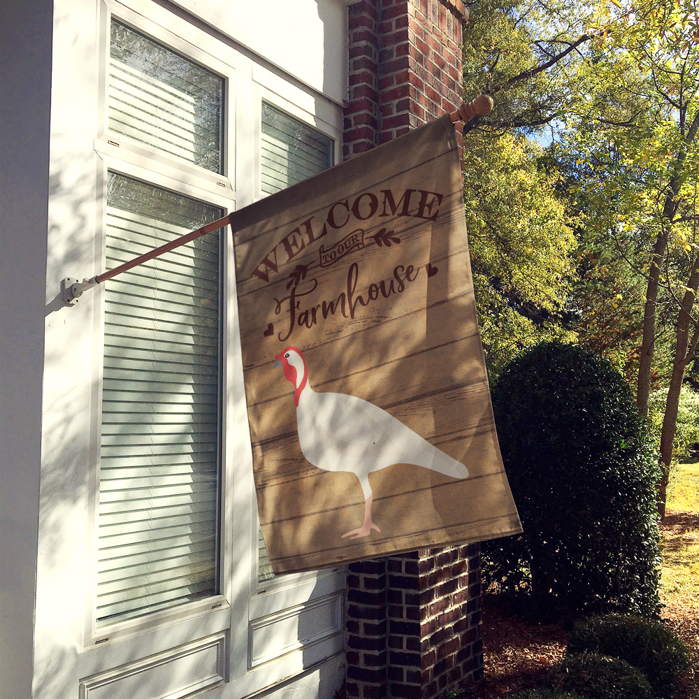 Caroline's Treasures CK6933CHF Beltsville Small White Turkey Hen Welcome Flag Canvas House Size , Large, multicolor